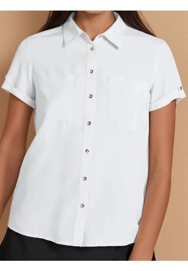 Sinsay - Wiskozowa koszula - biały. Kolor: biały. Materiał: wiskoza