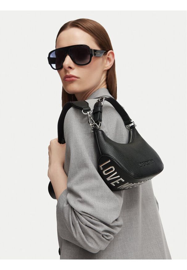 Love Moschino - LOVE MOSCHINO Torebka JC4019PP1PLT000B Czarny. Kolor: czarny. Materiał: skórzane
