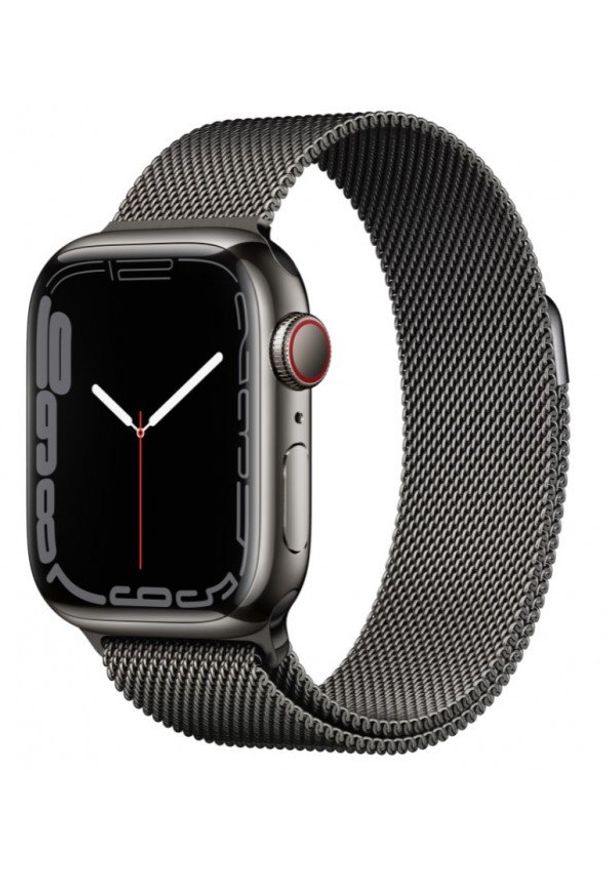 APPLE - Smartwatch Apple Watch 7 GPS+Cellular 41mm stal, grafit | grafitowa bransoleta mediolańska. Rodzaj zegarka: smartwatch. Kolor: szary