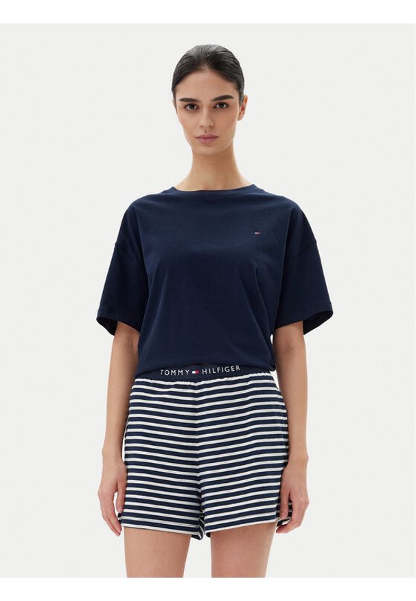 TOMMY HILFIGER - Tommy Hilfiger Piżama UW0UW05760 Granatowy Regular Fit. Kolor: niebieski. Materiał: bawełna
