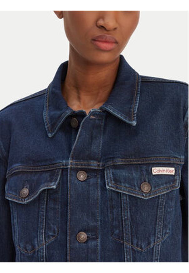 Calvin Klein Jeans Kurtka jeansowa Classic LV047E903G Granatowy Regular Fit. Kolor: niebieski. Materiał: bawełna