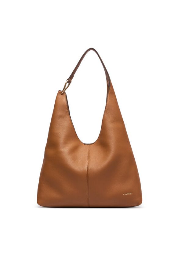 Calvin Klein Torebka Slouchy Leather Md Shoulder Bag LV04F3543G Zielony. Kolor: zielony. Materiał: skórzane