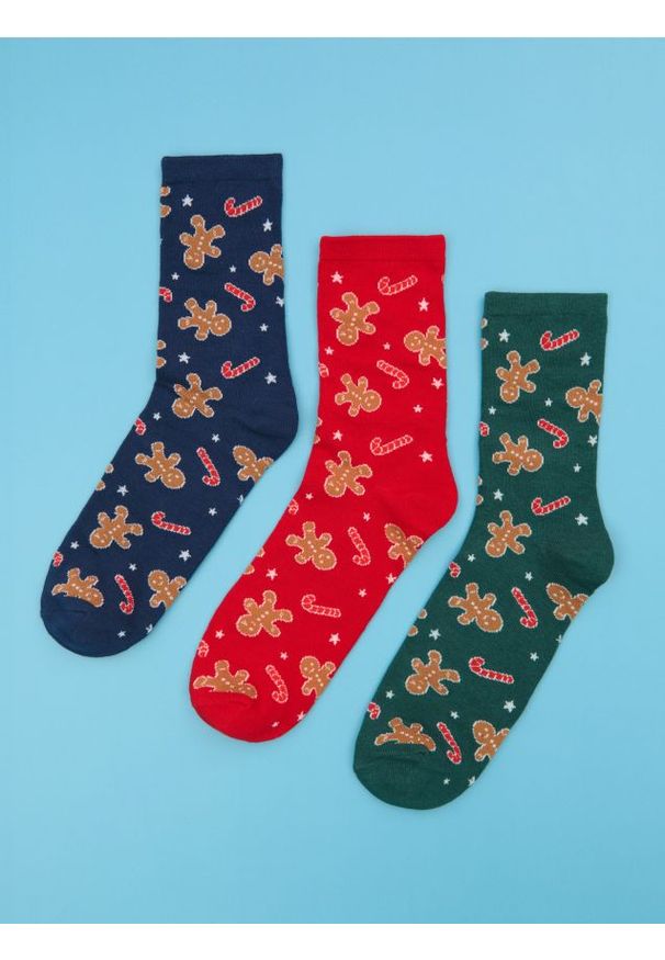 Sinsay - Skarpetki 3 pack - wielobarwny