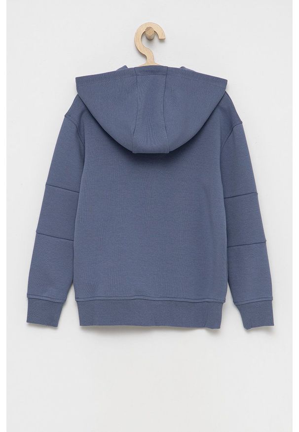 Guess Bluza dziecięca z kapturem gładka. Okazja: na co dzień. Typ kołnierza: kaptur. Kolor: niebieski. Materiał: bawełna. Wzór: gładki. Styl: casual