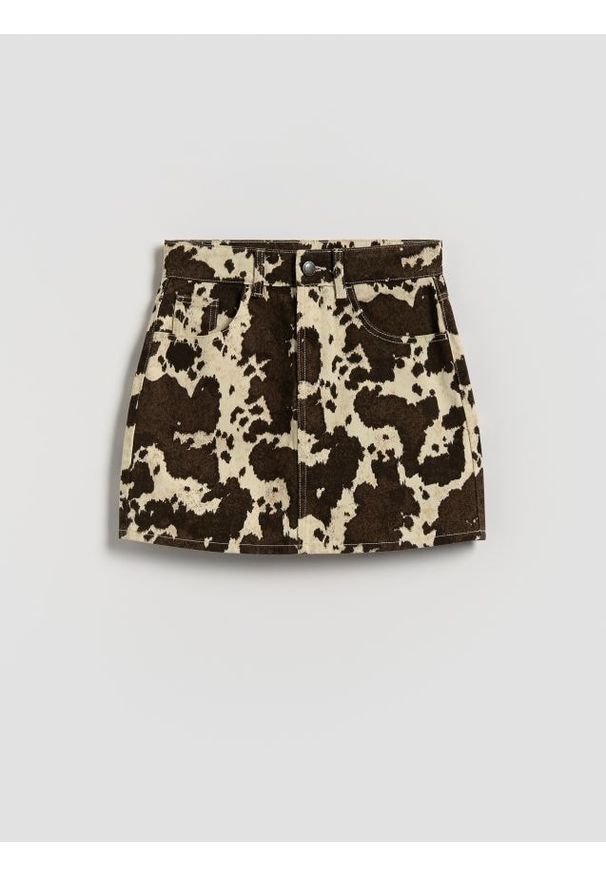 Reserved - Spódnica w zwierzęcy wzór - wielobarwny. Materiał: bawełna. Wzór: motyw zwierzęcy