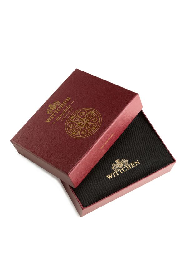 Wittchen - Etui na wizytówki skórzane z mandalą. Kolor: brązowy. Materiał: skóra