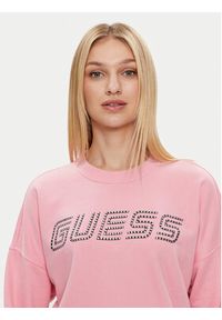 Guess Bluza Skylar V4GQ07 K8802 Różowy Relaxed Fit. Kolor: różowy. Materiał: bawełna