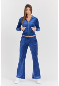 Juicy Couture - JUICY COUTURE Damskie niebieskie spodnie Heritage Crown Caisa Low Rise Pant, Rozmiar XS. Kolor: niebieski. Materiał: poliamid, materiał, bawełna. Długość: długie #5
