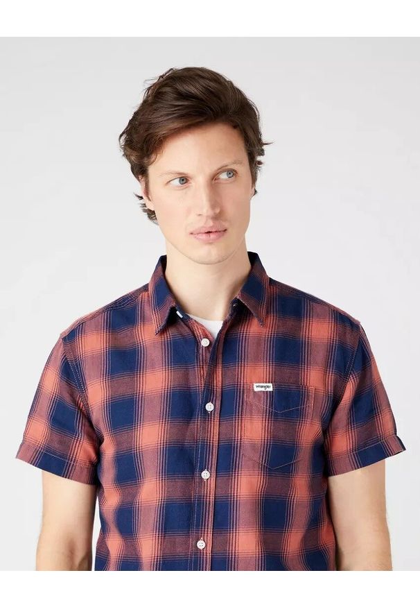 Wrangler - WRANGLER SS 1 PKT SHIRT MĘSKA KOSZULA KRATA SUNDRENCHED BLU W5J1BKX79 112146129