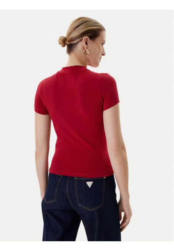 Guess T-Shirt W4BI26 J1314 Bordowy Regular Fit. Kolor: czerwony. Materiał: bawełna