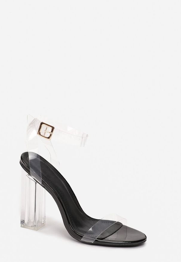 Renee - Czarne Sandały Eluliphis. Zapięcie: pasek. Kolor: czarny. Obcas: na słupku