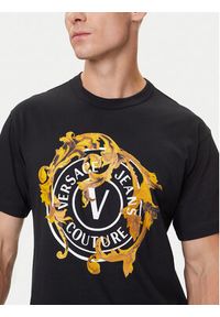 Versace Jeans Couture T-Shirt 79GAHE01 CJ00T Czarny Regular Fit. Kolor: czarny. Materiał: bawełna #4
