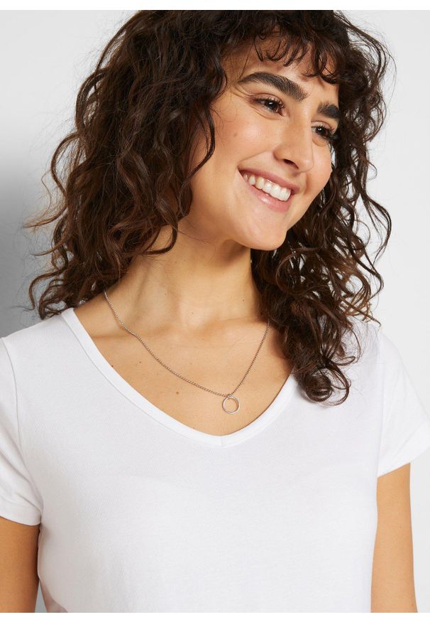 bonprix - Shirt ciążowy basic (2 szt.), bawełna organiczna. Typ kołnierza: dekolt w serek. Kolekcja: moda ciążowa. Kolor: czarny. Materiał: bawełna. Długość rękawa: krótki rękaw. Długość: krótkie