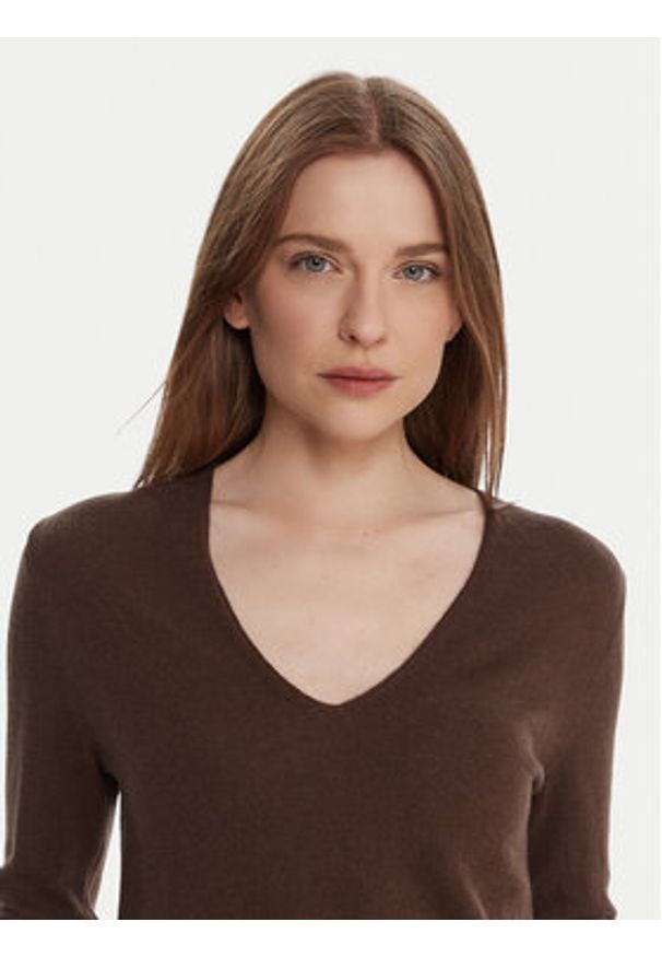 United Colors of Benetton - United Colors Of Benetton Sweter 1002D401Y Brązowy Regular Fit. Kolor: brązowy. Materiał: wełna