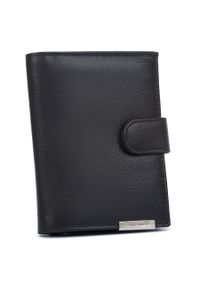 4U CAVALDI - Duży, skórzany portfel męski w czarnym kolorze zamykany zatrzaskiem - 4U Cavaldi. Kolor: czarny. Materiał: skóra #1