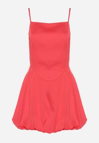 Born2be - Czerwona Sukienka Vices na Ramiączkach o Fasonie Bombki Folonna. Okazja: na co dzień. Typ kołnierza: dekolt kwadratowy. Kolor: czerwony. Długość rękawa: na ramiączkach. Typ sukienki: bombki. Styl: casual, elegancki #3