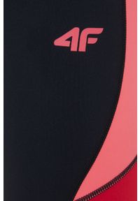 4f - 4F legginsy treningowe damskie kolor czarny wzorzyste. Kolor: czarny. Materiał: materiał, skóra