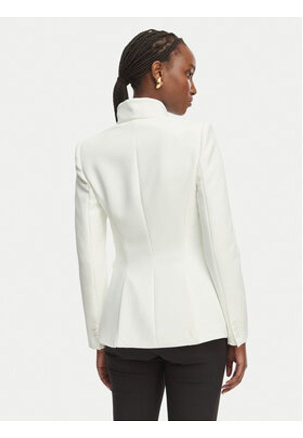 Elisabetta Franchi Marynarka GI-192-61E2-V490 Biały Regular Fit. Kolor: biały. Materiał: syntetyk