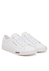 TOMMY HILFIGER - Tommy Hilfiger Sneakersy Signature Midsole Lace-Up Trainers With Leather FM0FM05814 Biały. Kolor: biały. Materiał: skóra #5