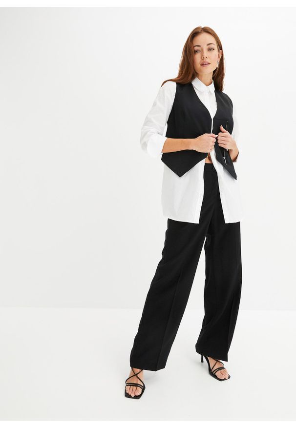 bonprix - Spodnie Marlena. Kolor: czarny. Styl: elegancki