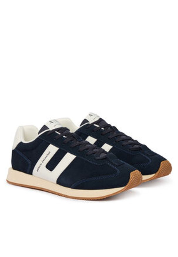Armani Exchange Sneakersy XM002689 AF17447 UZ048 Granatowy. Kolor: niebieski. Materiał: skóra, zamsz