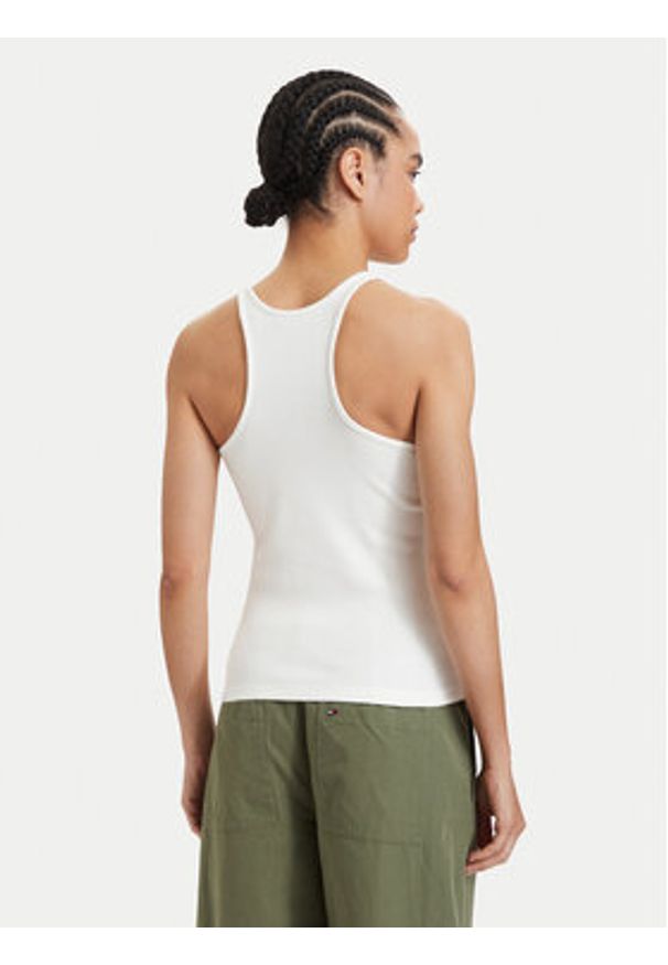 Tommy Jeans Top Racerback DW0DW22264 Biały Slim Fit. Kolor: biały. Materiał: bawełna
