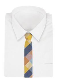 Angelo di Monti - Krawat Męski - Kolorowe Kwadraty. Kolor: wielokolorowy. Materiał: tkanina. Wzór: kolorowy. Styl: elegancki, wizytowy