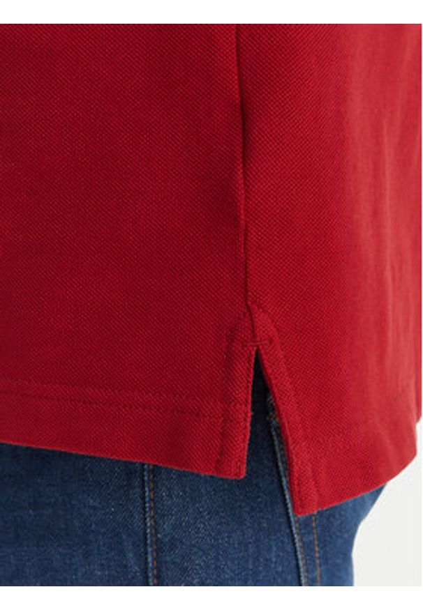 TOMMY HILFIGER - Tommy Hilfiger Polo Pique MW0MW42750 Czerwony Regular Fit. Typ kołnierza: polo. Kolor: czerwony. Materiał: bawełna