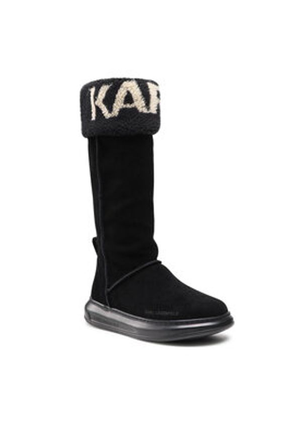 Karl Lagerfeld - KARL LAGERFELD Kozaki KL44582 Czarny. Kolor: czarny. Materiał: zamsz, skóra