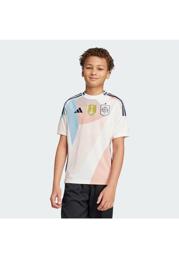 Adidas - Koszulka Spain 25 (Women's Team) Away Kids. Kolor: biały. Materiał: materiał. Sport: piłka nożna