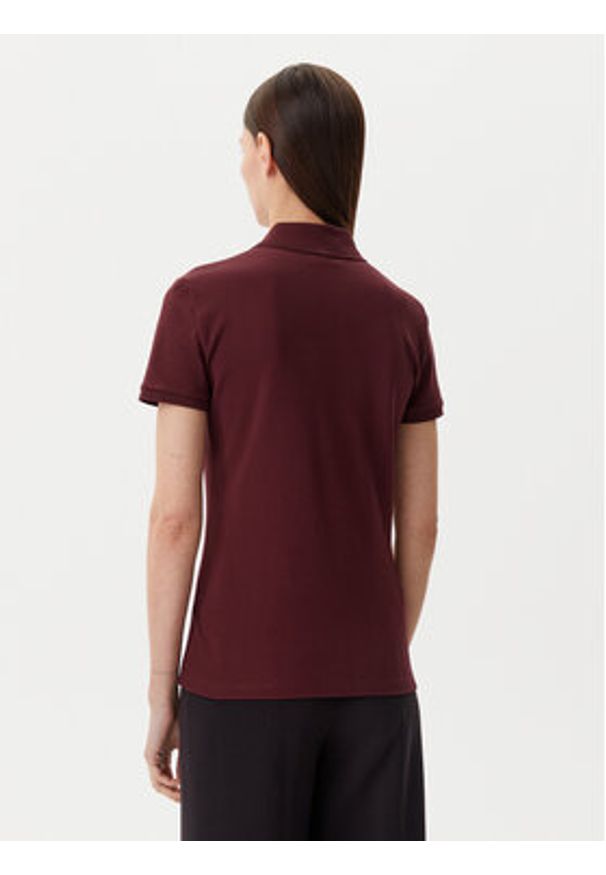 Lacoste Polo PF5462 Bordowy Slim Fit. Typ kołnierza: polo. Kolor: czerwony. Materiał: bawełna