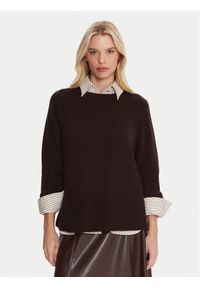 Marella Sweter Alaska 2525366102 Brązowy Regular Fit. Kolor: brązowy. Materiał: wełna