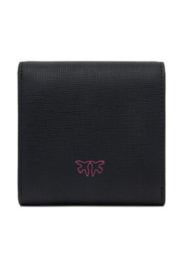 Pinko - PINKO Mały Portfel Damski Flap Wallet PE 25 PCPL 104355 A29P Czarny. Kolor: czarny. Materiał: skóra