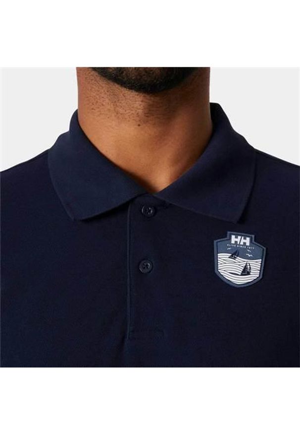 Koszulka sportowa męska Helly Hansen Marstrand Polo. Typ kołnierza: polo. Kolor: niebieski. Materiał: bawełna. Styl: sportowy