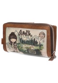 Brązowy Elegancki Portfel Damski Anekke. Kolor: brązowy. Materiał: skóra ekologiczna #2