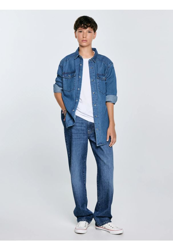 Big-Star - Jeansy chłopięce loose granatowe Zacky 586. Okazja: na co dzień. Stan: podwyższony. Kolor: niebieski. Materiał: jeans. Styl: klasyczny, vintage, casual