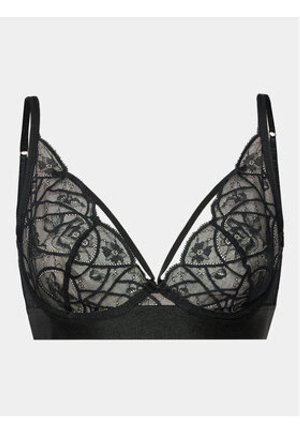 Hunkemöller Biustonosz z fiszbiną Luna 202739 Czarny. Kolor: czarny. Materiał: syntetyk