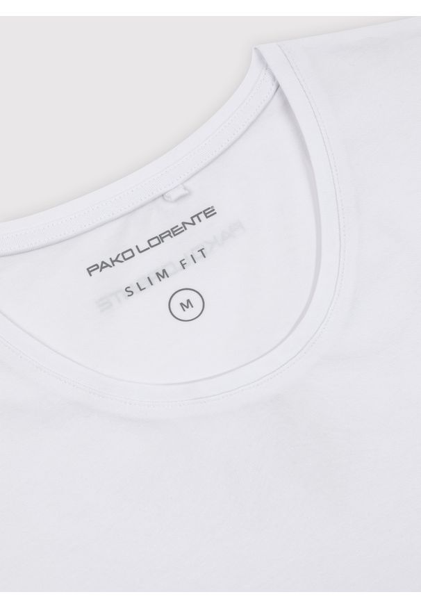 Pako Lorente - PAKO LORENTE – Longsleeve męski w kolorze białym. Kolor: czarny, biały, niebieski. Materiał: elastan, bawełna. Długość rękawa: długi rękaw. Długość: długie