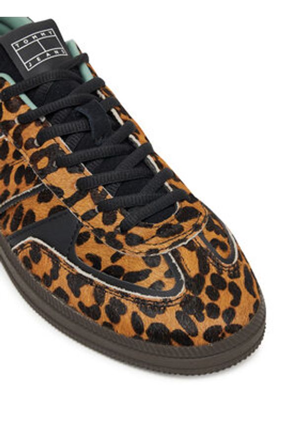Tommy Jeans Sneakersy The Greenwich Edge Leopard EN0EN02904 Brązowy. Kolor: brązowy. Materiał: skóra