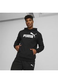 Puma - Męska bluza z kapturem z dużym logo Essentials PUMA Black. Typ kołnierza: kaptur. Kolor: czarny