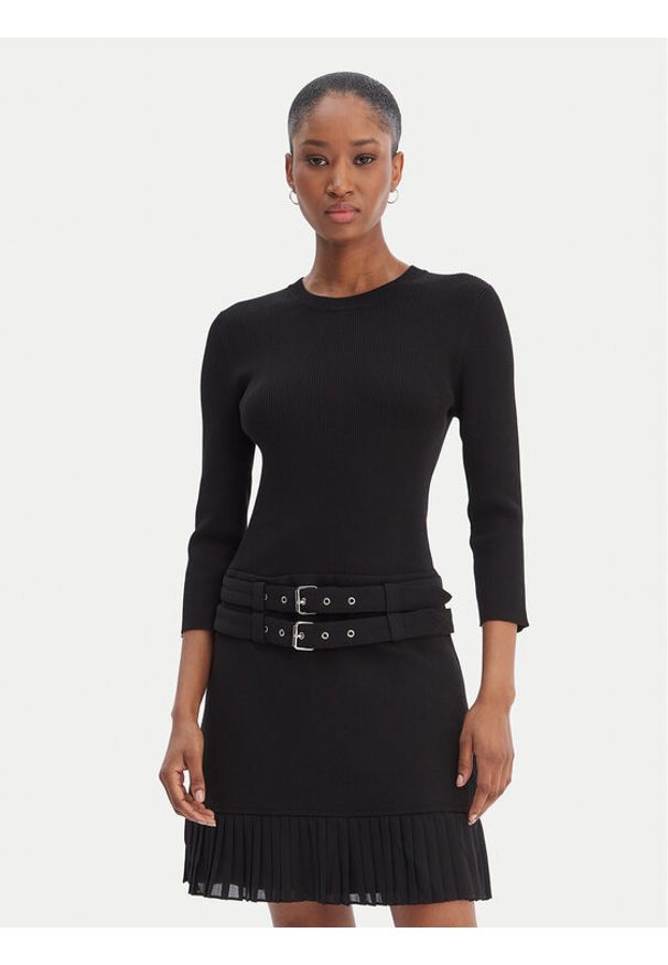 Morgan Sukienka dzianinowa 261-RANOS Czarny Slim Fit. Kolor: czarny. Materiał: wiskoza