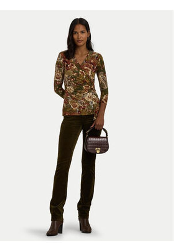 Lauren Ralph Lauren - LAUREN RALPH LAUREN Bluzka 200951314001 Zielony Regular Fit. Kolor: zielony. Materiał: syntetyk