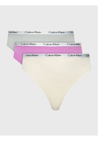 Calvin Klein Underwear Komplet 3 par stringów 000QD3800E Kolorowy. Materiał: bawełna. Wzór: kolorowy #1