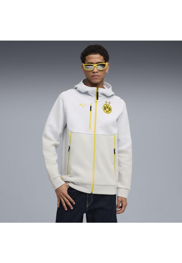 Bluza piłkarska z kapturem Puma Dortmund 25/26. Typ kołnierza: kaptur. Materiał: materiał. Sport: piłka nożna
