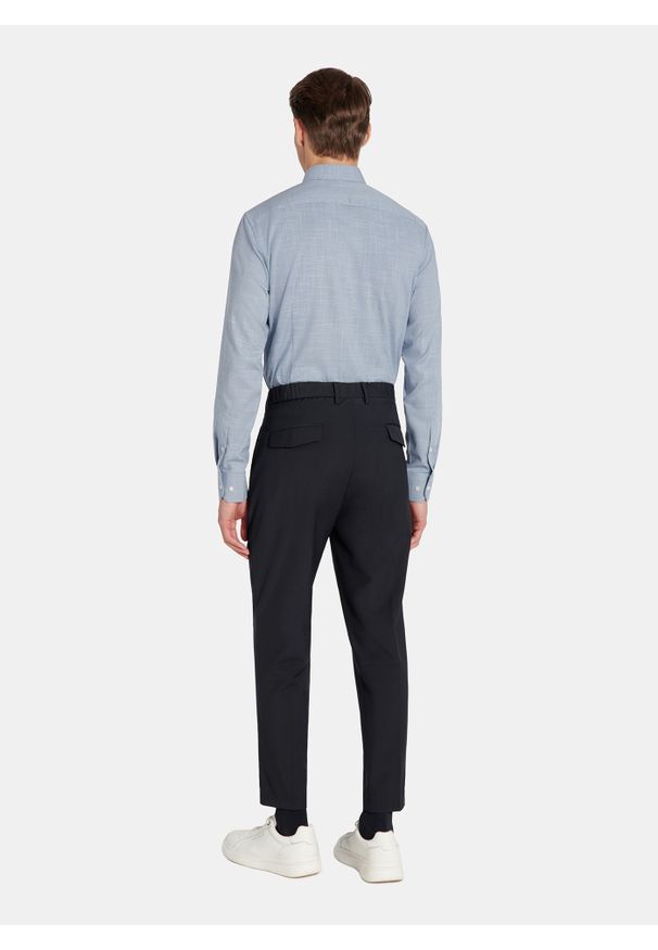 Pako Lorente - PAKO LORENTE - Granatowe casualowe spodnie męskie. Okazja: na co dzień. Kolor: czarny, niebieski, szary. Materiał: wełna, wiskoza. Wzór: gładki. Styl: casual