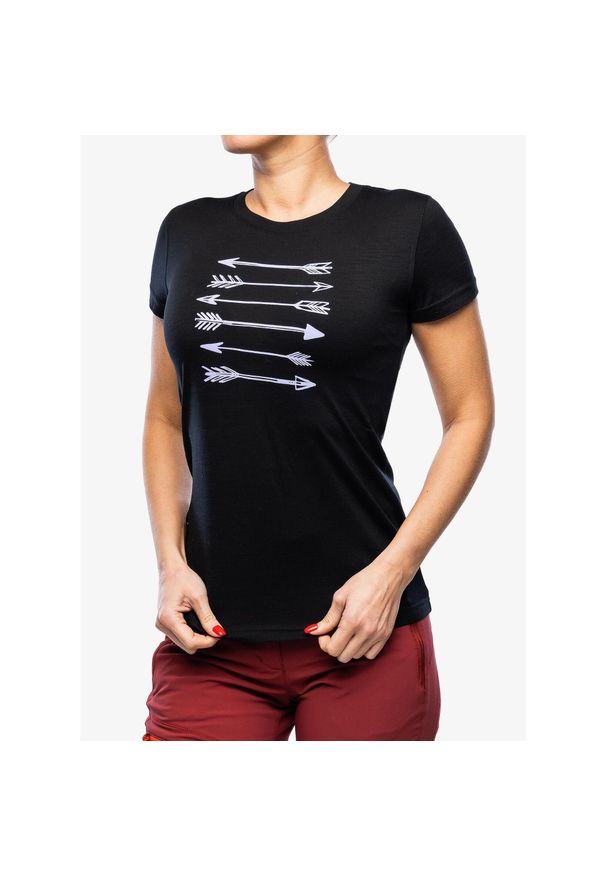 SENSOR - Koszulka merino damska Sensor Merino Active PT Tee S/S. Kolor: czarny