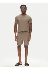 Emporio Armani T-Shirt EM000692 AF12362 U6189 Brązowy Regular Fit. Kolor: brązowy. Materiał: syntetyk #2