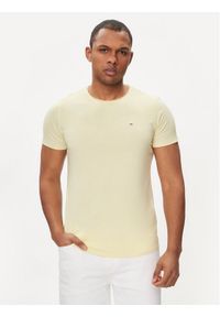 Tommy Jeans T-Shirt Jaspe DM0DM09586 Żółty Slim Fit. Kolor: żółty. Materiał: syntetyk, bawełna