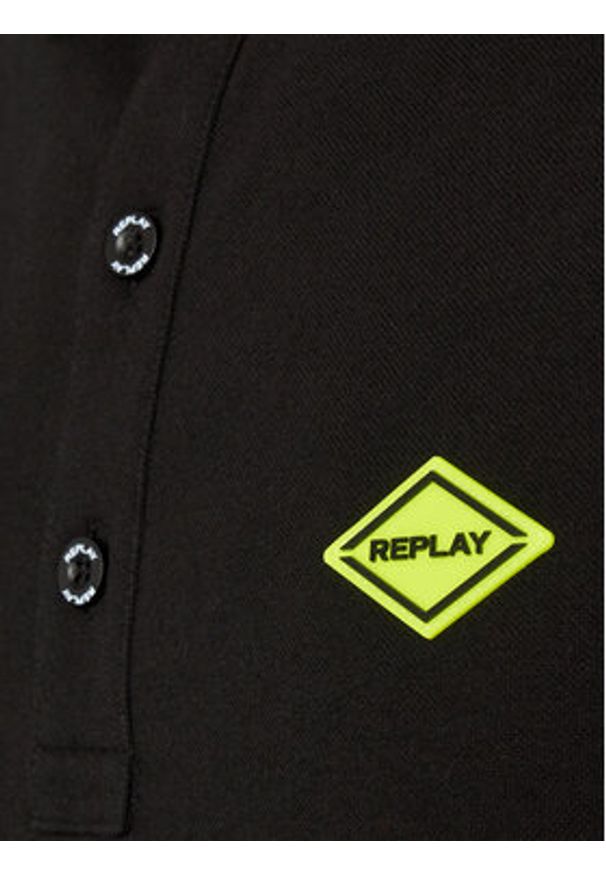 Replay Polo M3540A.000.20623 Czarny Regular Fit. Typ kołnierza: polo. Kolor: czarny. Materiał: bawełna