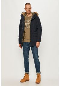 Jack & Jones - Parka. Okazja: na co dzień. Kolor: niebieski. Materiał: materiał, futro. Wzór: gładki. Styl: casual #5